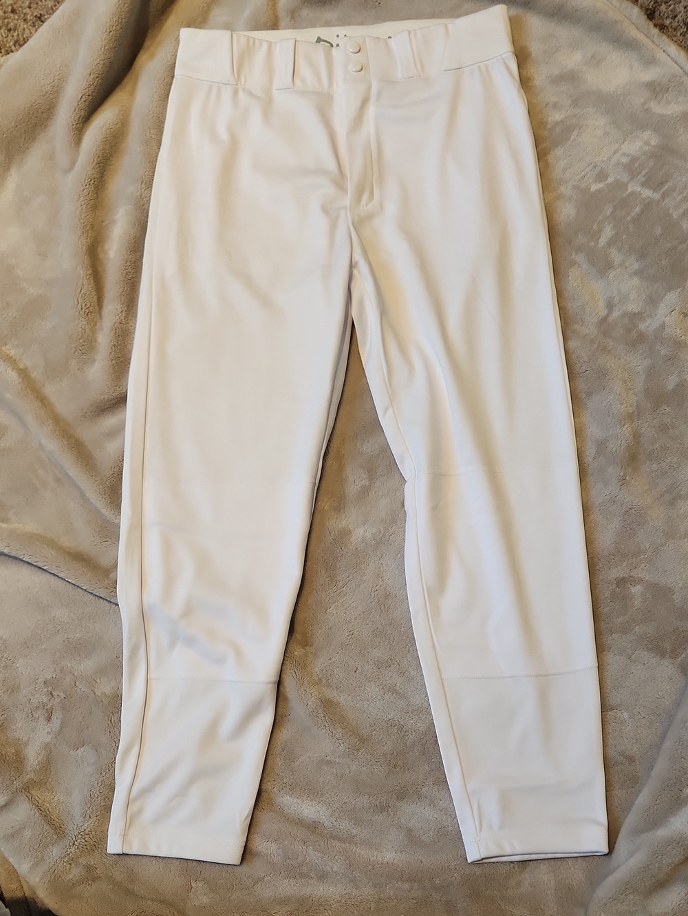 Men's White Athletic Baseball Pants - Stretch Performance
